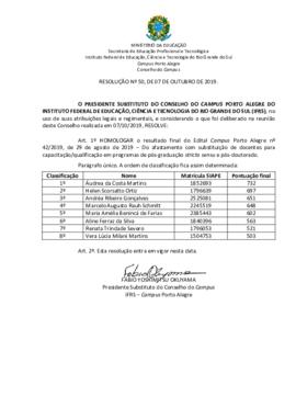Resolução 50/2019