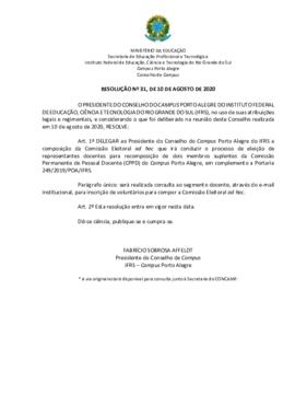 Resolução 31/2020