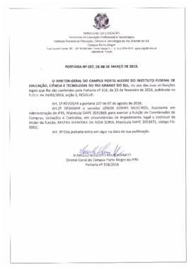 Portaria 057/ 2019