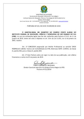 Portaria 023/2019