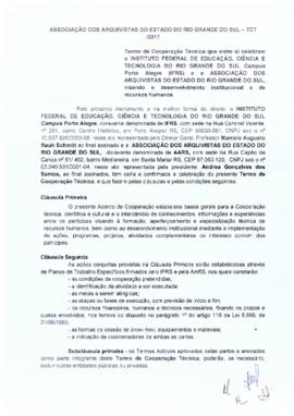 Termo de Cooperação Técnica AARS