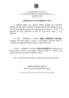 Portarias 46/2020 e 47/2020