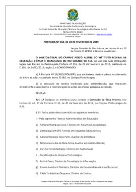 Portaria 044/ 2019