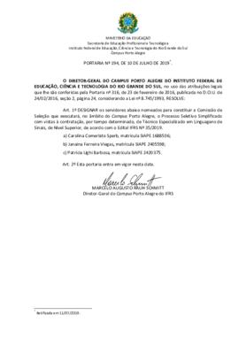 Portaria 194/2019