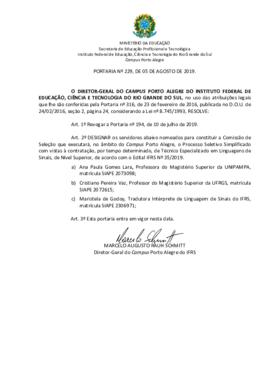 Portaria 229/2019