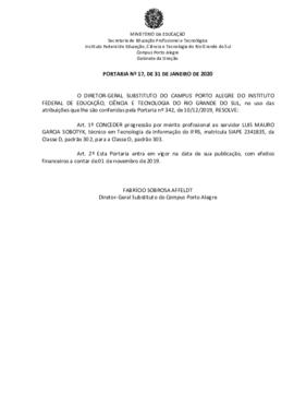 Portaria 17/2020