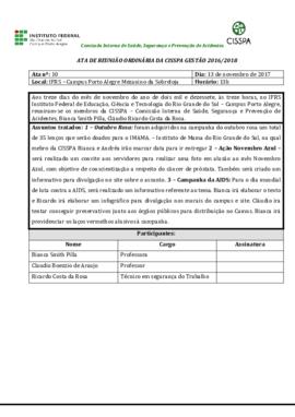 Ata de reunião ordinária 10/2017