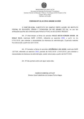 Portaria 18/2020