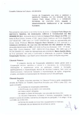 Termo de Cooperação Técnica CEC