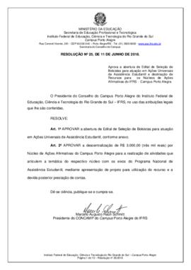 Resolução 25/ 2018