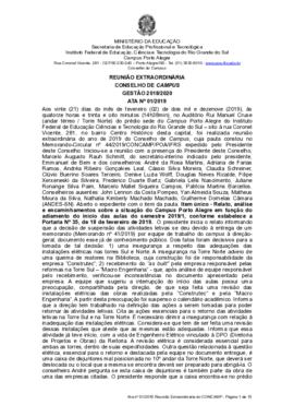 Ata 01/2019 - Reunião Extraordinária