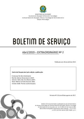 Boletim de serviço extraordinário 02/2019