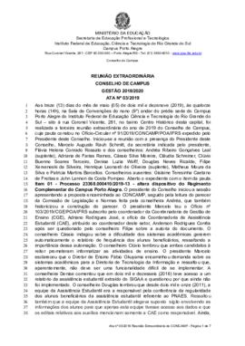 Ata 03/2019 - Reunião Extraordinária