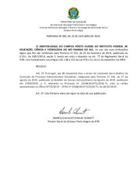 Portaria 299/2019
