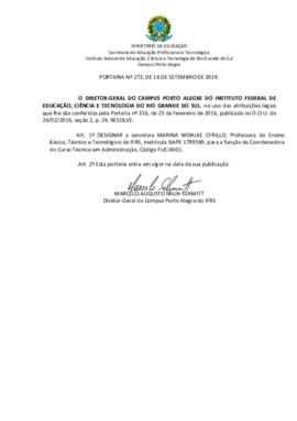 Portaria 272/2019