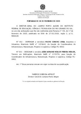 Portarias 32/2020 e 33/2020
