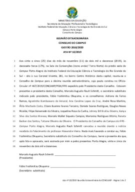 Ata 10/2019 - Reunião Extraordinária
