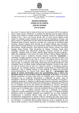 Ata 02/2019 - Reunião Ordinária