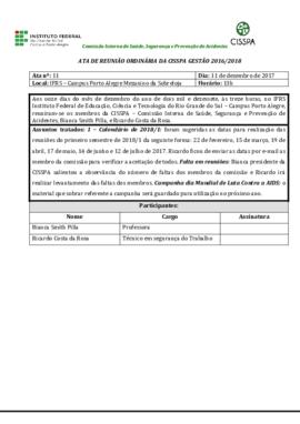 Ata de reunião ordinária 11/2017