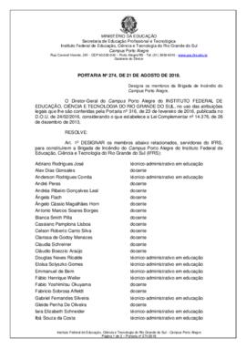 Portaria 274/2018