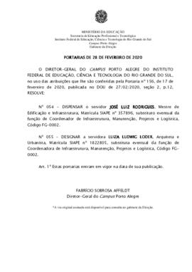 Portarias 54/2020 e 55/2020