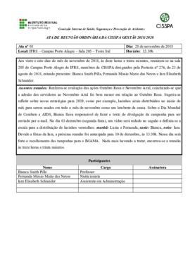 Ata de reunião ordinária 03/2018