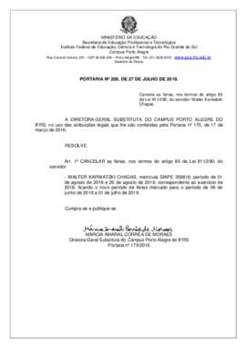 Portaria 208/2018