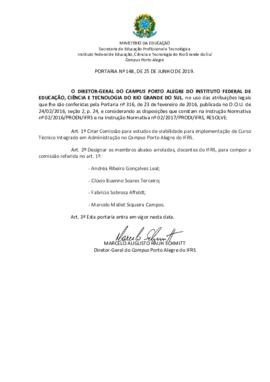 Portaria 148/2019 - revogada