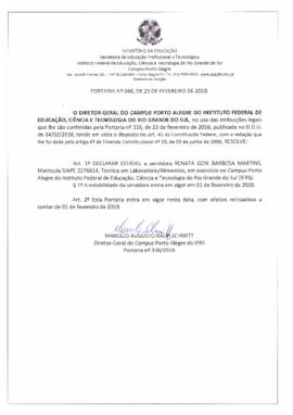 Portaria 046/ 2019