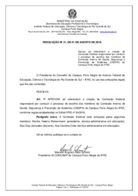 Resolução 31/2018