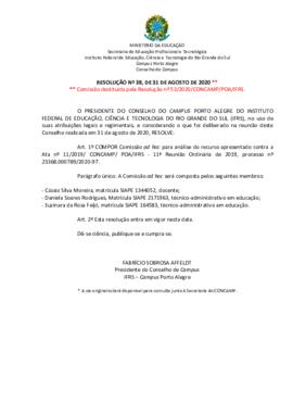 Resolução 38/2020