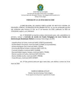 Portaria 117/2020