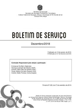 Boletim de serviço Dezembro/2018