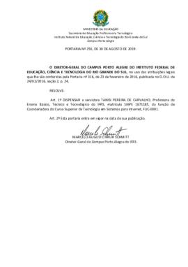 Portaria 250/2019