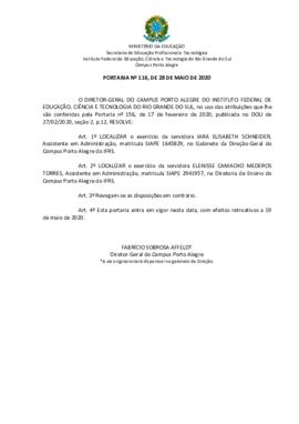Portaria 116/2020