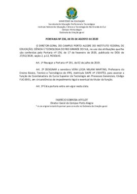 Portaria 236/2020 - revogada
