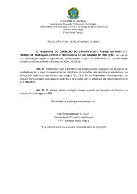 Resolução 005/2020