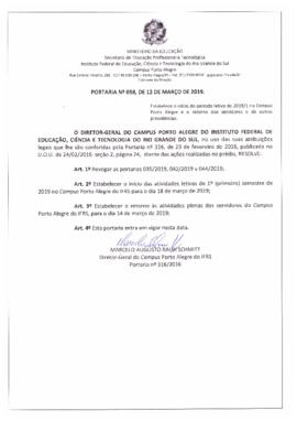 Portaria 058/2019