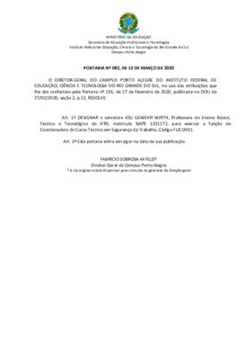 Portaria 82/2020