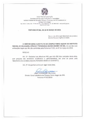 Portaria 061/2019