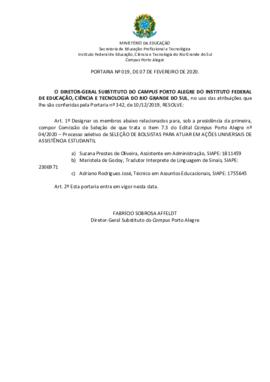 Portaria 19/2020