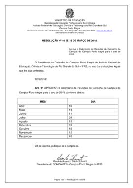 Resolução 10/2018