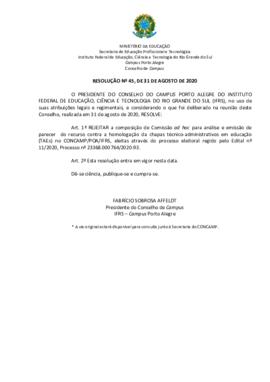 Resolução 45/2020