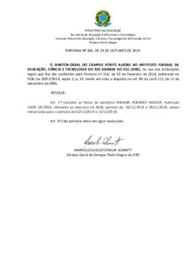Portaria 300/2019