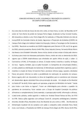 Ata 01/2020 -  Reunião Ordinária