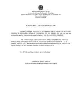 Portaria 12/2020