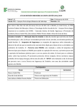 Ata da reunião ordinária 13/2018