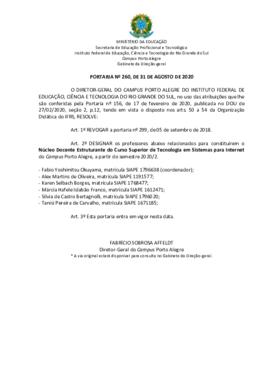 Portaria 260/2020 - revogada