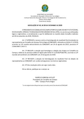 Resolução 49/2020 - revogada