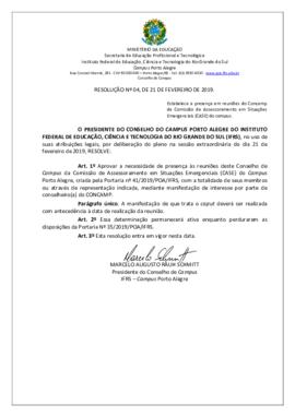 Resolução 04/2019